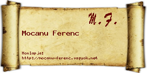 Mocanu Ferenc névjegykártya